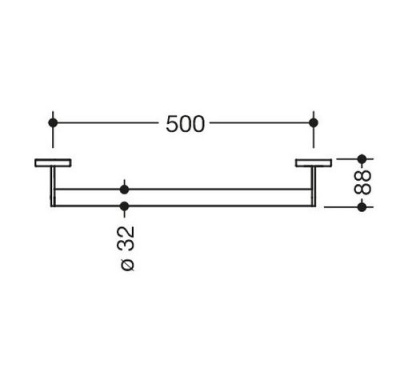 HEWI Metallics 50cm Support Rail - Brushed Nickel